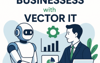 Robots and business with vector IT