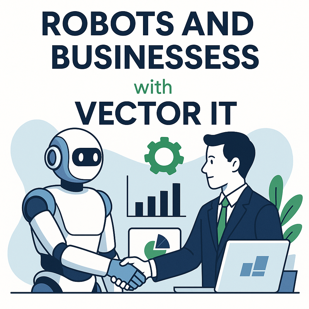 Robots and business with vector IT